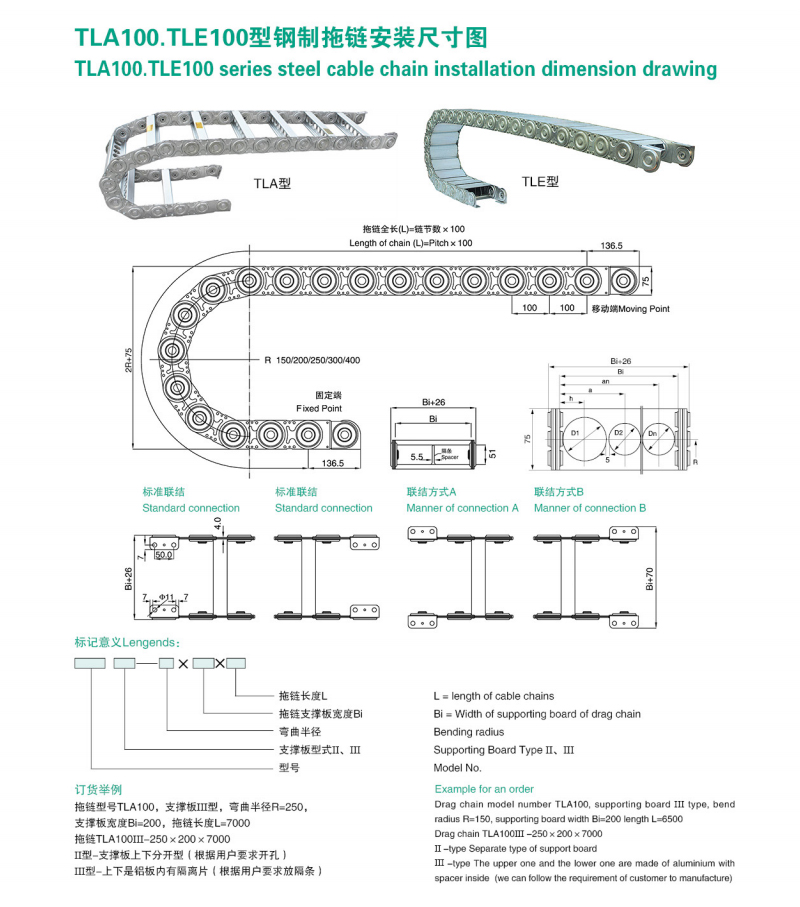 TLA型钢制拖链
